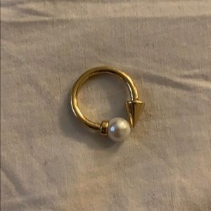 Pearl and spike ring